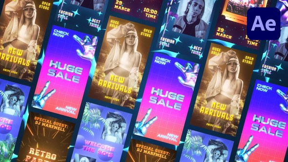 Videohive Retro Airbrush Stories Elements template preview