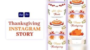 Videohive Thanksgiving instagram Stories 55383416 Openers template preview