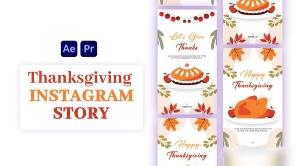 Videohive Thanksgiving instagram Stories 55383416 Openers template preview