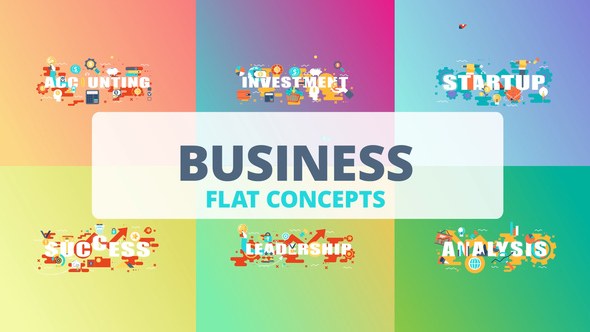 Business - Typography Flat Concept Video Displays template preview