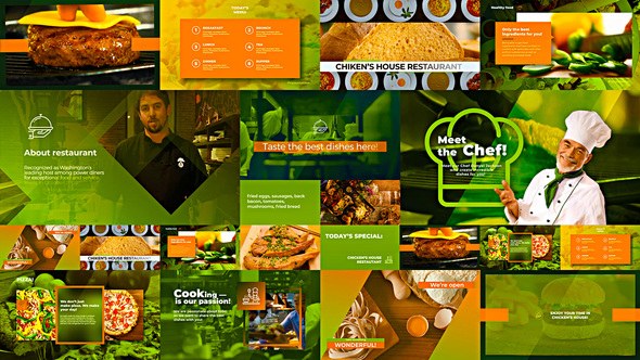 Videohive Food Restaurant Promo Video Displays template preview