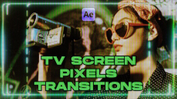 Videohive TV Screen Pixels Transitions Broadcast-packages template preview