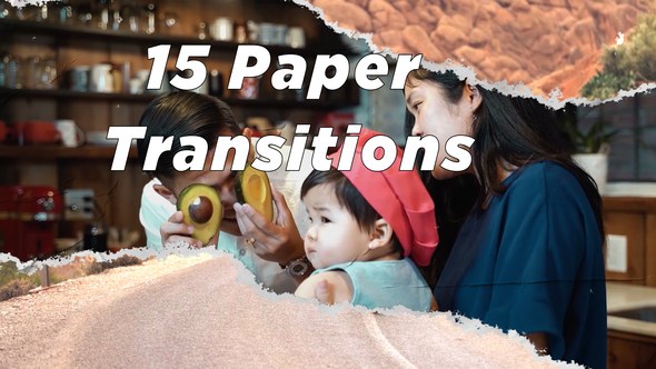 Videohive 15 Paper Transitions Elements template preview