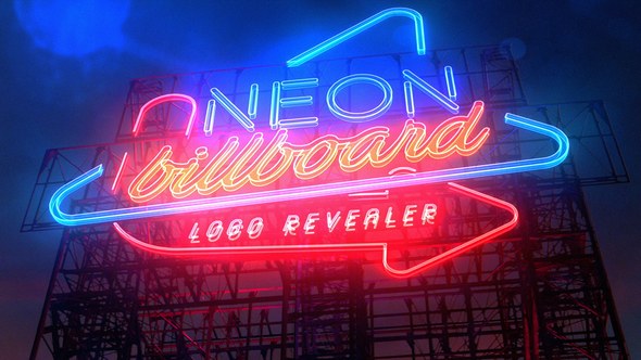 Videohive Neon Billboard Logo Revealer Logo Stings template preview