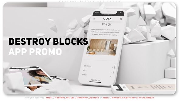 Videohive Destroy Blocks App Promo Product Promo template preview