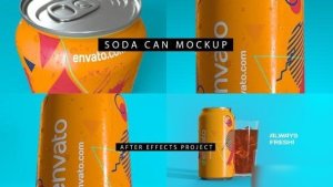 Videohive Soda Can Mockup 4K Product Promo template preview