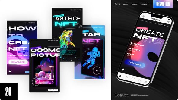 Videohive NFT Instagram Stories 43397714 Video Displays template preview