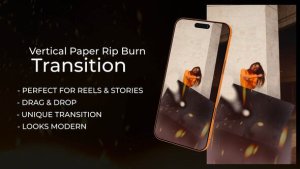 Videohive Vertical Paper Rip Transition Elements template preview
