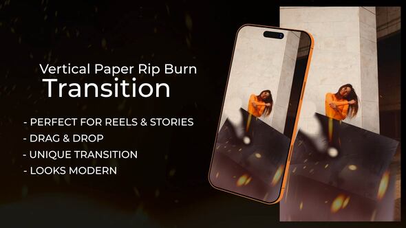 Videohive Vertical Paper Rip Transition Elements template preview