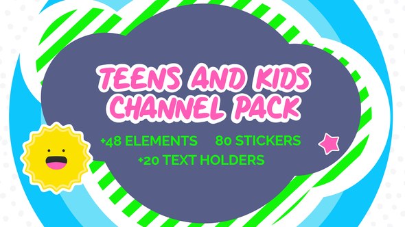 Videohive Kids And Teens Youtube And Broadcast Package AE Broadcast-packages template preview