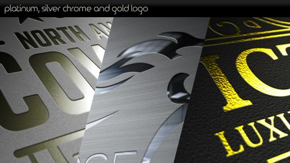 Platinum Silver Chrome and Gold Logo Video Displays template preview