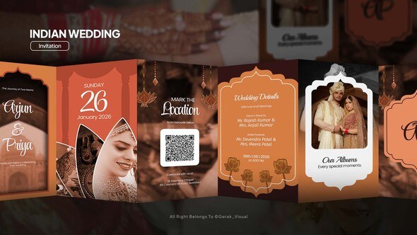 Indian Wedding Invitation Video Displays template preview