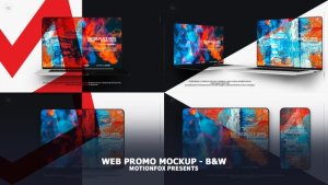 Videohive Website Presentation Devices Mockup - Black & White Product Promo template preview
