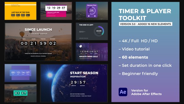 Videohive Timer & Player Toolkit Elements template preview