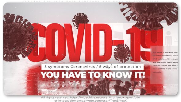 Videohive Coronavirus Info_Main Symptoms and Ways of Protection Openers template preview