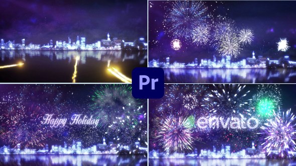 Fireworks/Celebrating Holiday New Year Logo 2 Premiere Pro template preview