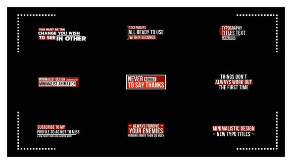 Videohive Minimal Titles | AE | Titles template preview