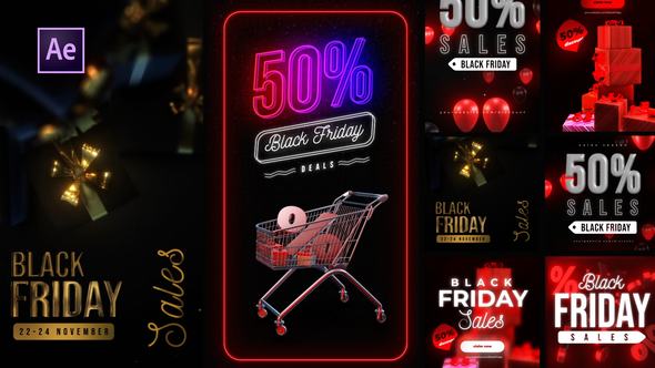 Videohive Black Friday Posts and Stories Product Promo template preview