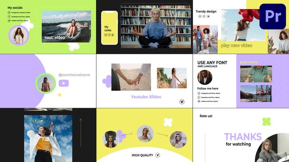 Stylish Social Media Slides | Premiere Pro MOGRT Premiere Pro template preview