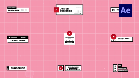 Social Media Titles and Lower Thirds /Ae Openers template preview