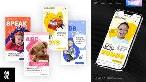 Videohive Kids Instagram Stories Video Displays template preview