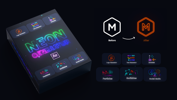 Videohive Neon Generator Toolkit Elements template preview