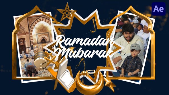 Videohive Eid & Ramadan Golden Reveal Ramadan template preview
