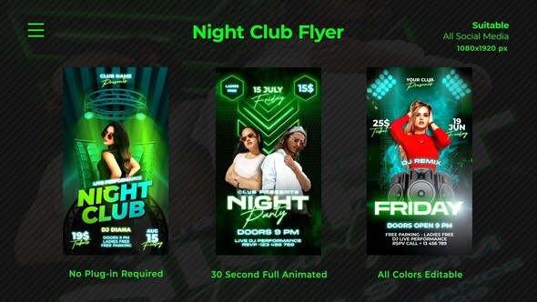 Videohive Night Club Flyers Openers template preview