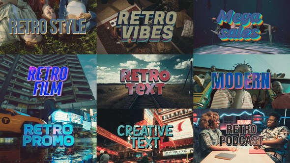 Videohive Vintage Retro 09 Text Intro Pack Titles template preview