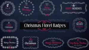 Videohive Christmas Floral Badges Titles template preview