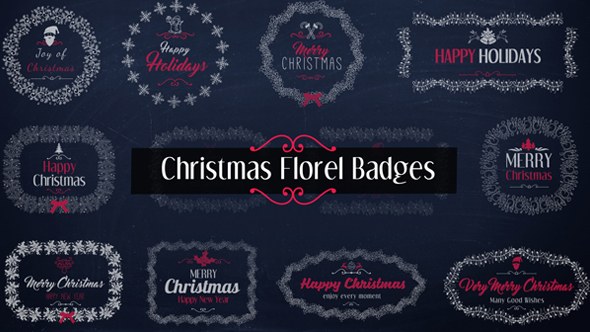 Videohive Christmas Floral Badges Titles template preview