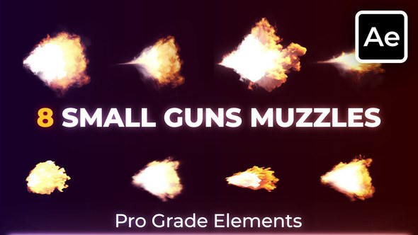 Videohive Small Guns Gunfire Muzzle Flashes Elements template preview