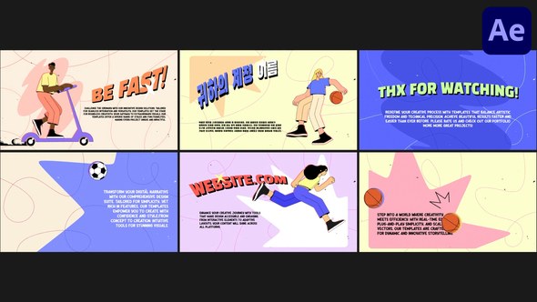 Videohive Cartoon Sport Slides for After Effects Openers template preview