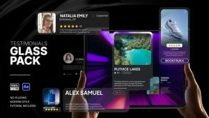 Videohive Testimonials Glass Elements template preview