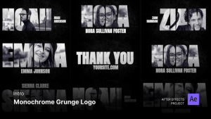 Videohive Intro/Opening - Monochrome Grunge Logo After Effects Project Files Openers template preview