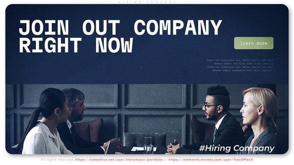 Videohive Hiring Company Video Displays template preview