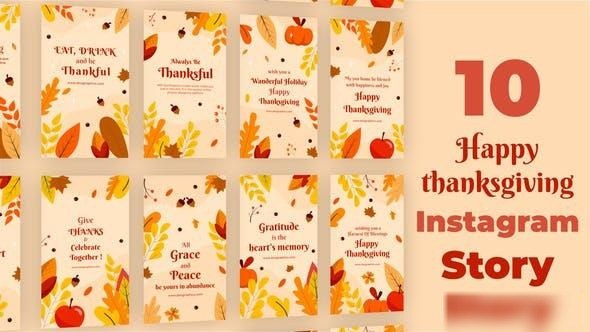 Videohive Happy Thanksgiving Instagram Stories Openers template preview