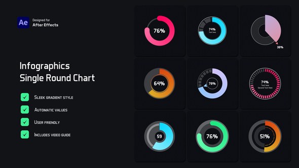 Videohive Single Round Chart Infographic Infographics template preview