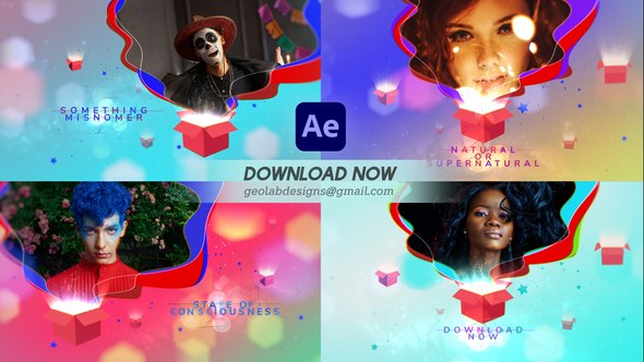 Videohive Mysterious Box Slideshow Video Displays template preview
