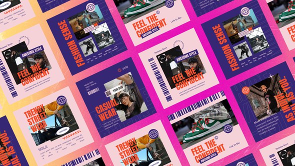 Videohive Displaced Streetwear Instagram Posts Product Promo template preview