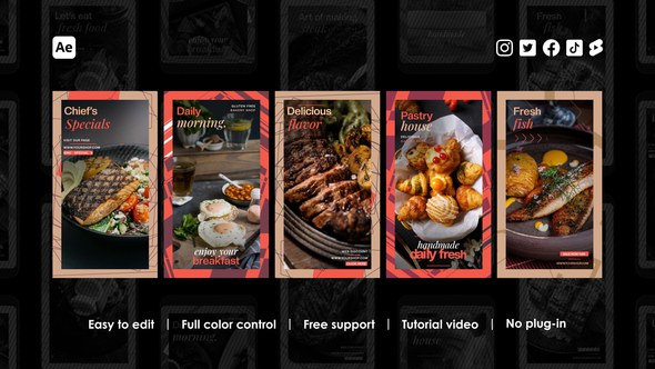 Videohive Restaurant Instagram Stories 43895028 Product Promo template preview