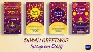 Videohive Diwali Greething Vertical Video Displays template preview