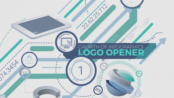 Videohive Growth Of Infographics Logo Opener Openers template preview
