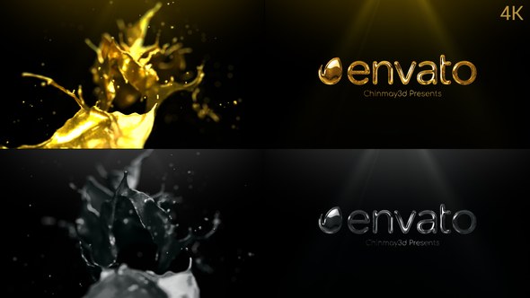 Videohive Golden & Silver Liquid Logo Reveal Logo Stings template preview