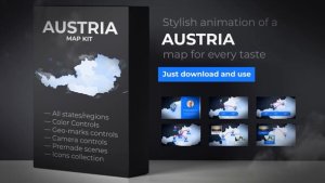 Videohive Austria Map - Republic of Austria Map Kit Video Displays template preview