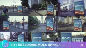 Billboards City Mockup Pack Video Displays template preview