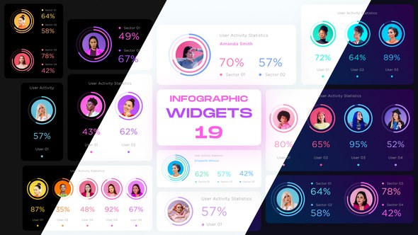 Videohive User Activity Infographic Widgets Pack Infographics template preview