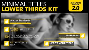 Minimal Titles Lower Thirds Kit Video Displays template preview