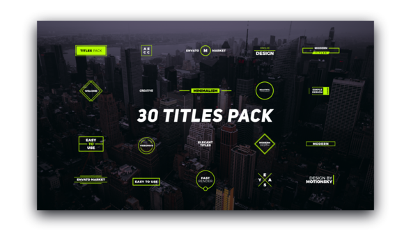 Videohive 30 Titles Pack 21955729 Titles template preview