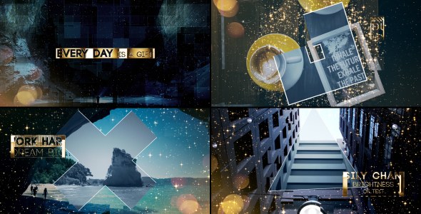 Videohive Gold & Silver Slideshow Video Displays template preview